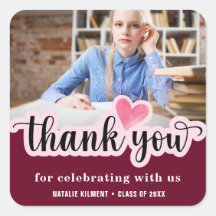 Simple Modern Thank You Photo Graduation Classic 