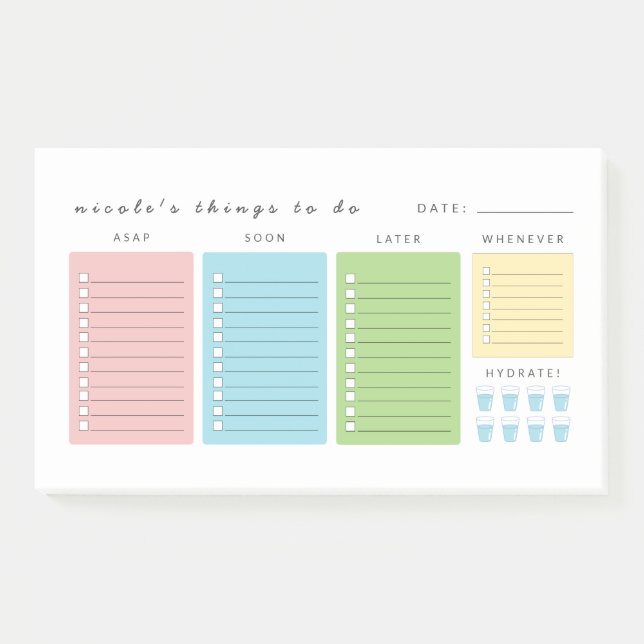 Simple Modern Things to do Post-it Notes (Front)