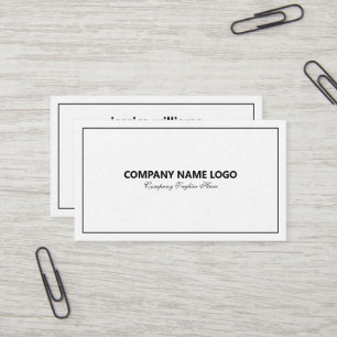 Simple Modern Tin bl Border On White Business Card