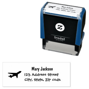 Simple Modern Travel Airplane Mailing Address Self-inking Stamp