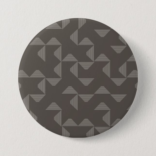 Simple, modern, trendy geometric graphic pattern 3 inch round button (Front)