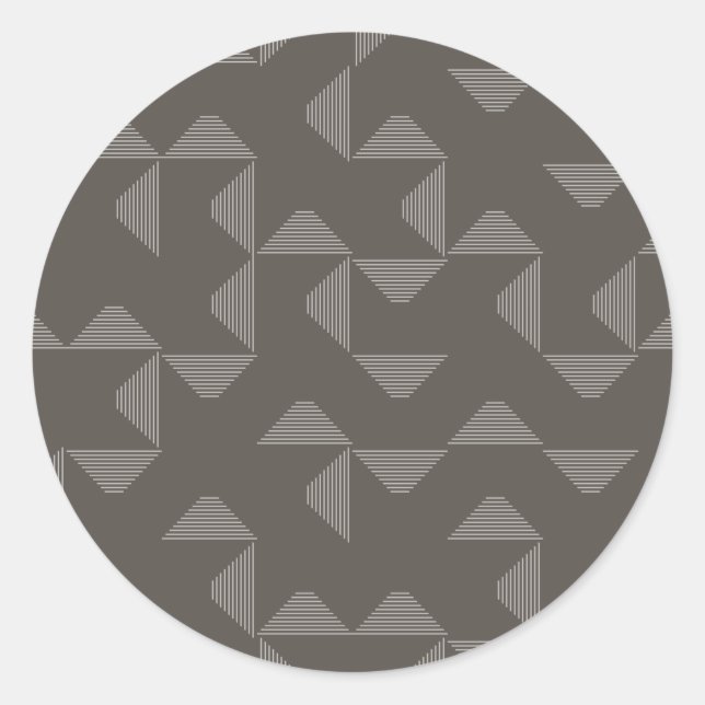 Simple, modern, trendy geometric graphic pattern classic round sticker (Front)
