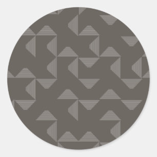 Simple, modern, trendy geometric graphic pattern classic round sticker