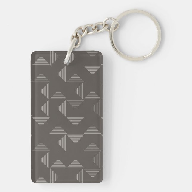 Simple, modern, trendy geometric graphic pattern keychain (Back)