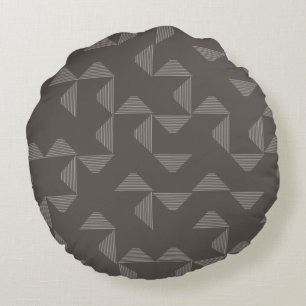 Simple, modern, trendy geometric graphic pattern round pillow