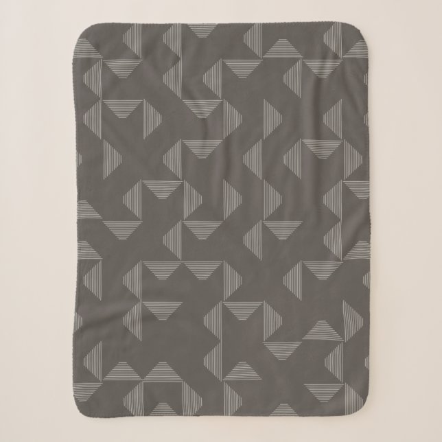 Simple, modern, trendy geometric graphic pattern sherpa blanket (Front)