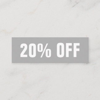 Simple modern trendy grey minimalist discount card