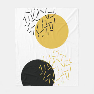 Simple, modern, trendy urban geometric graphic art fleece blanket
