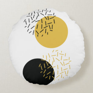 Simple, modern, trendy urban geometric graphic art round pillow