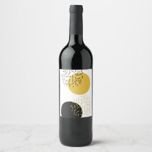 Simple, modern, trendy urban geometric graphic art wine label
