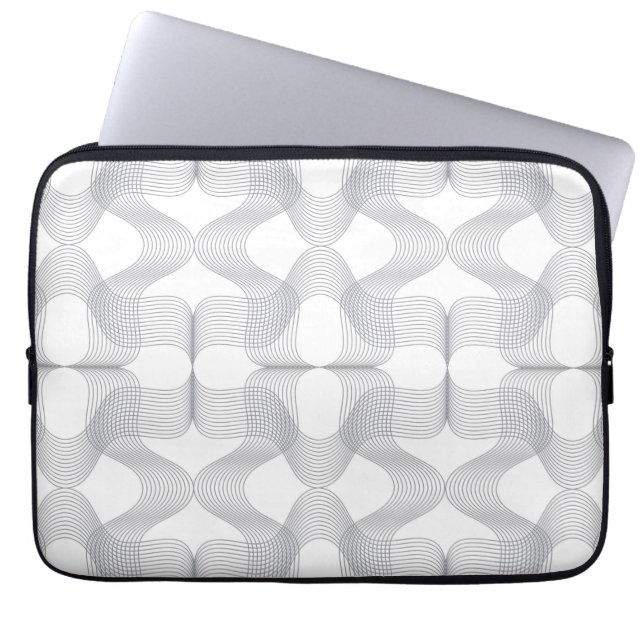 Simple, modern, trendy wavy graphic design pattern laptop sleeve (Front)