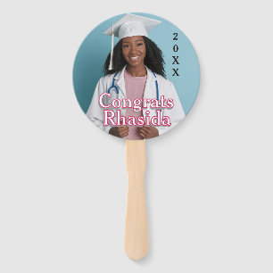 Simple Modern Two-Sided Congrats Graduation Hand Fan