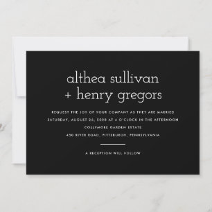 Simple Modern Two Sided Wedding  Invitation