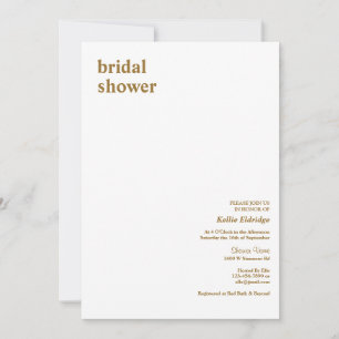 Simple Modern Type Bridal Shower Invitation