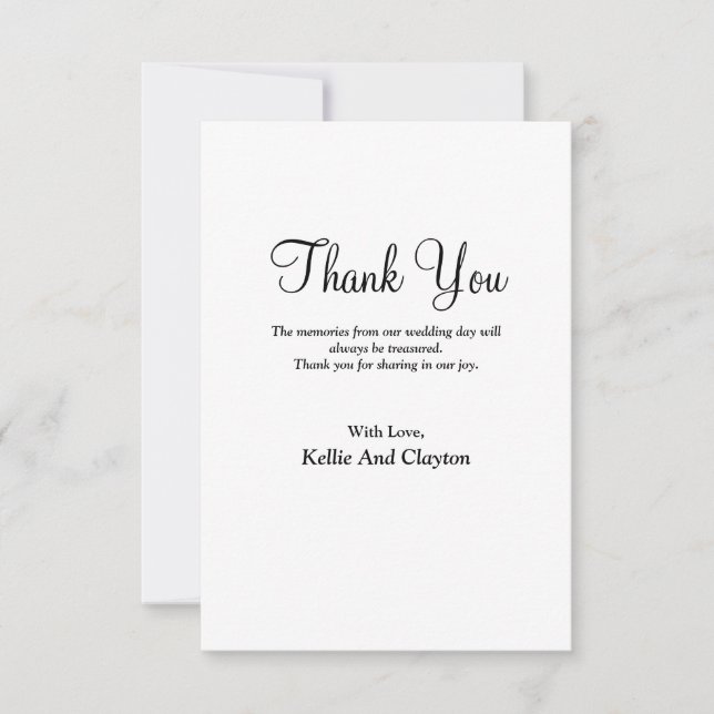 Simple Modern Type Thank You Card (Front)