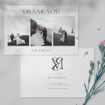 Simple Modern Typography 3 Photos Wedding Thank You Card<br><div class="desc">Simple Modern Typography 3 Photos Wedding Thank You Card</div>