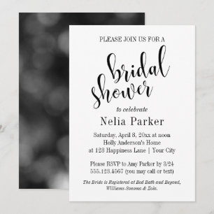 Simple Modern Typography Bridal Shower 1 Invitation