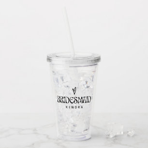 Simple Modern Typography Bridesmaid Gift Acrylic Tumbler