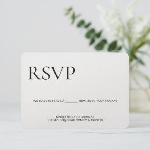 Simple Modern Typography Email Response QR code Enclosure Card