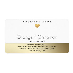 Simple modern  typography gold heart Body butter 