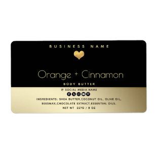 Simple modern  typography gold heart Body butter 