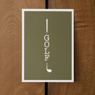 Simple Modern Typography Golf Blank Card