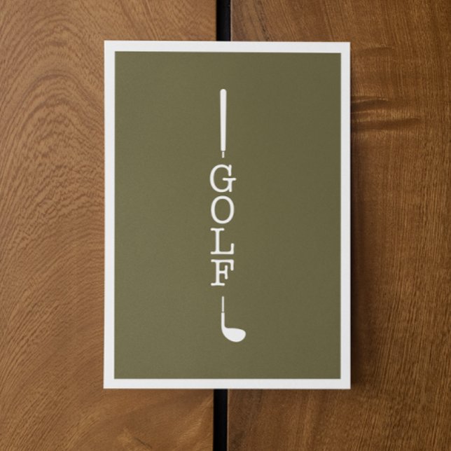 Simple Modern Typography Golf Blank Card (Creator Uploaded)