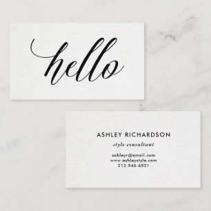 Simple Modern Typography   Hello Business Card