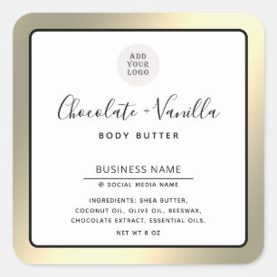 Simple modern typography luxury product  square sticker