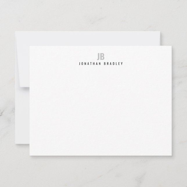 Simple Modern Typography Monogrammed Professional Card (Front)