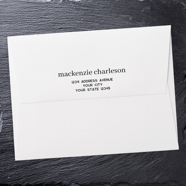 Simple Modern Typography Personalized Address Envelope (Simple modern minimalisty typography personalized name address envelopes)