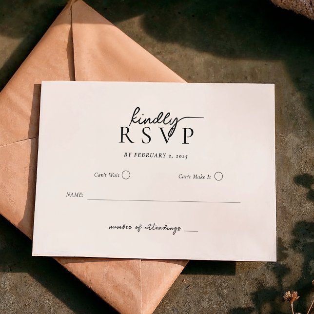 Simple Modern Typography Script Wedding RSVP (Créateur téléchargé)