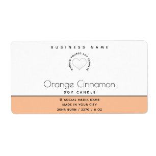 Simple modern  typography white heart  candle 