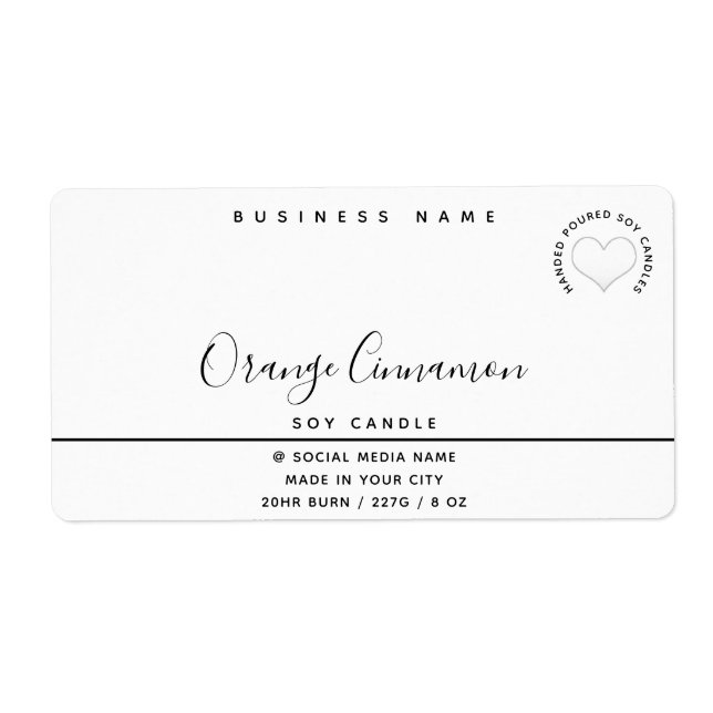 Simple modern  typography white heart  candle  lab (Front)