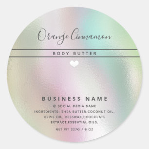 Simple modern typography white heart product classic round sticker