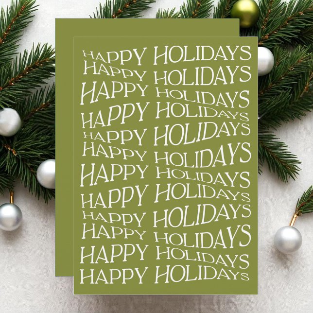 Simple Modern Unique Typography Fun Happy Holidays Holiday Card (Simple Modern Unique Typography Fun Happy Holidays Holiday Card)