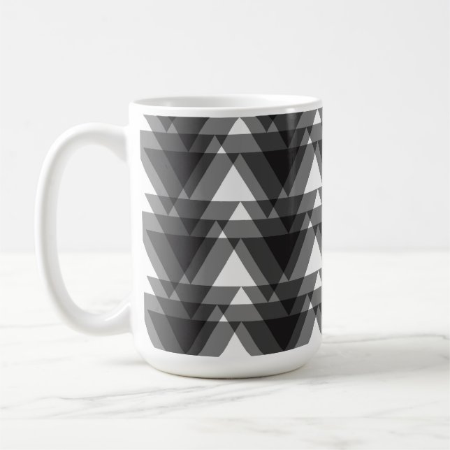 Simple, modern, urban, bold transparent triangles coffee mug (Left)