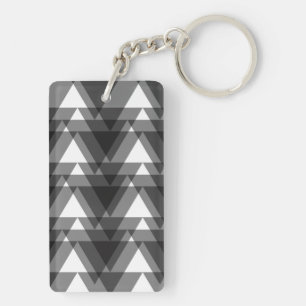 Simple, modern, urban, bold transparent triangles keychain