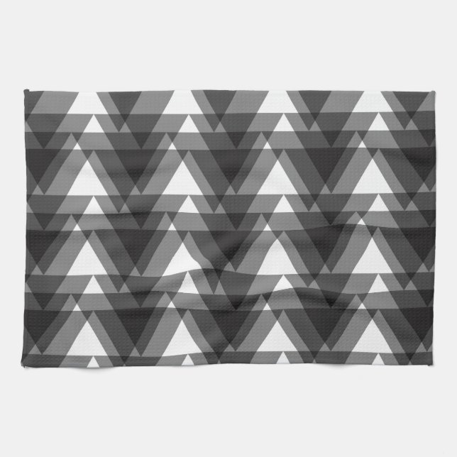 Simple, modern, urban, bold transparent triangles kitchen towel (Horizontal)