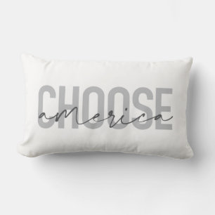 Simple, modern, urban cool design Choose America Lumbar Pillow