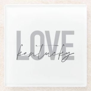 Simple, modern, urban, cool design Love Kentucky Glass Coaster