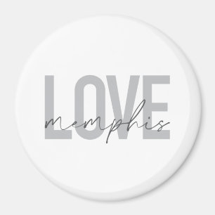 Simple, modern, urban, cool design Love Memphis Magnet