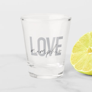Simple, modern, urban, cool design Love Memphis Shot Glass