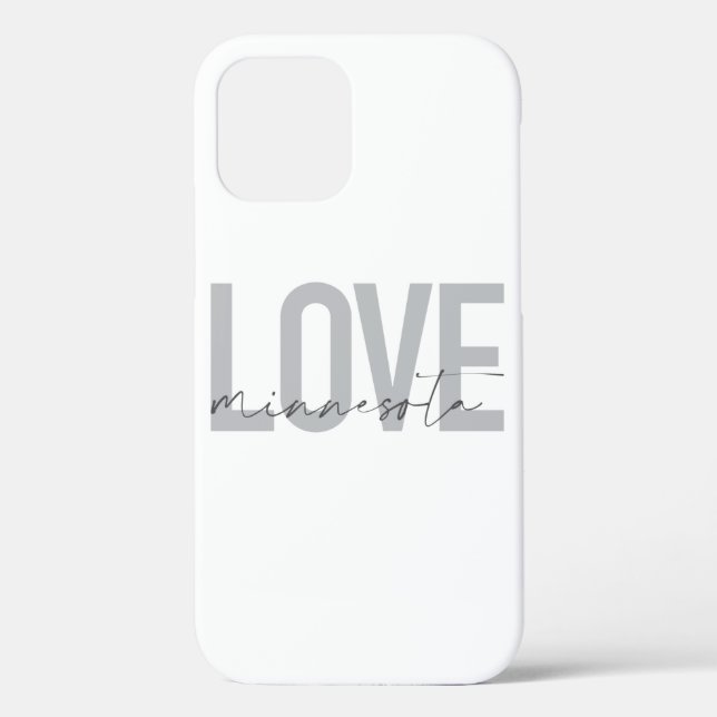 Simple, modern, urban, cool design Love Minnesota Case-Mate iPhone Case (Back)