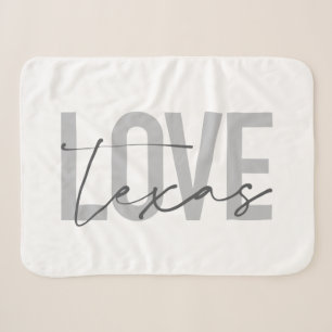 Simple, modern, urban, cool design Love Texas Sherpa Blanket