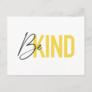 Simple, modern, urban cool vibrant design Be Kind Postcard