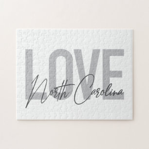Simple, modern, urban design Love North Carolina Jigsaw Puzzle