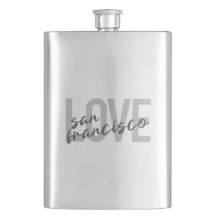 Simple, modern, urban design Love San Francisco Hip Flask