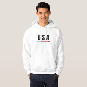 Simple Modern USA America Art Letter Flag Souvenir Hoodie