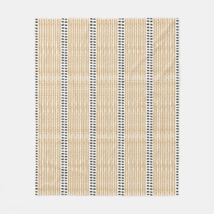 Simple modern versatile stripes yellow black contr fleece blanket